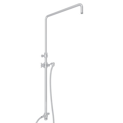 Rohl Riser With Diverter, Hose And Sliding Handshower Holder