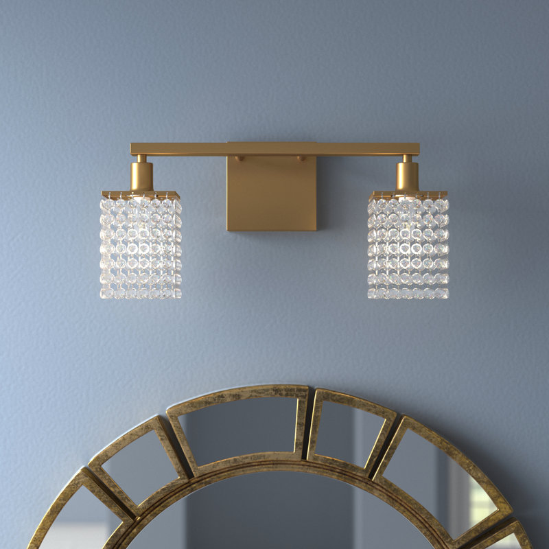 Éclairage pour meuble-lavabo à intensité variable de 3 lumières Presler, Chrome, H 8,4 po x l 18 po x P 18 po, Deux lumières