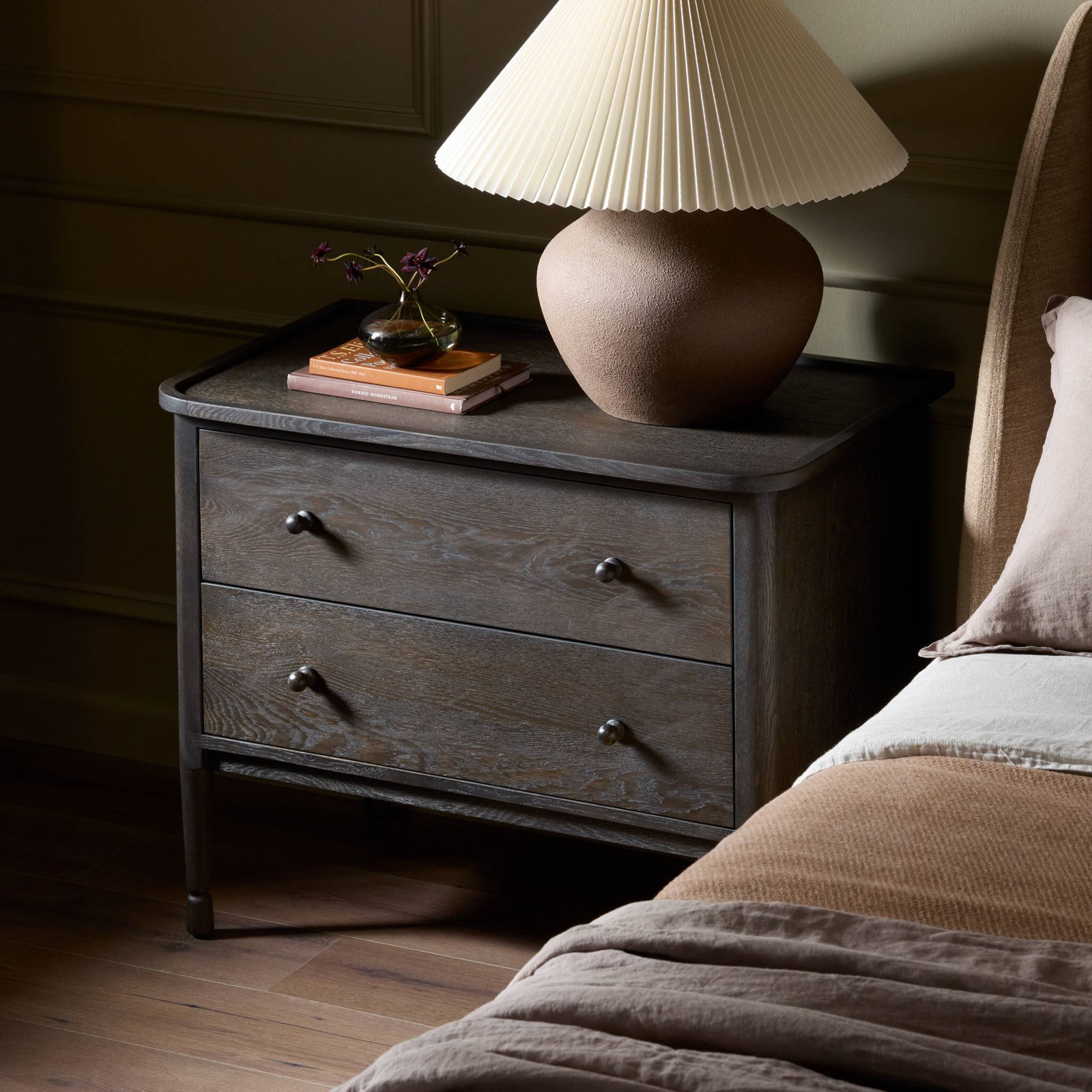 Oak Nightstand, Espresso Oak