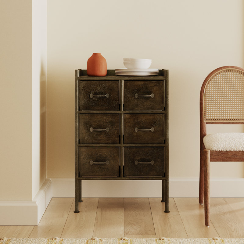 Perry Metal 6 - Drawer Apothecary Accent Chest