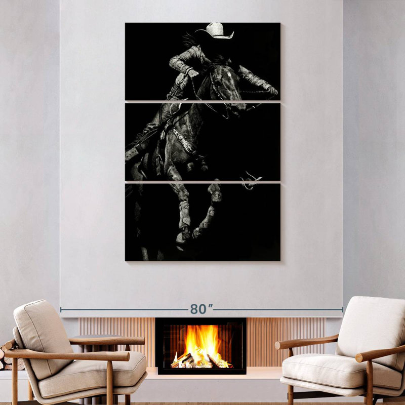 Lelar Scratchboard Rodeo IV, 74" H x 48" W