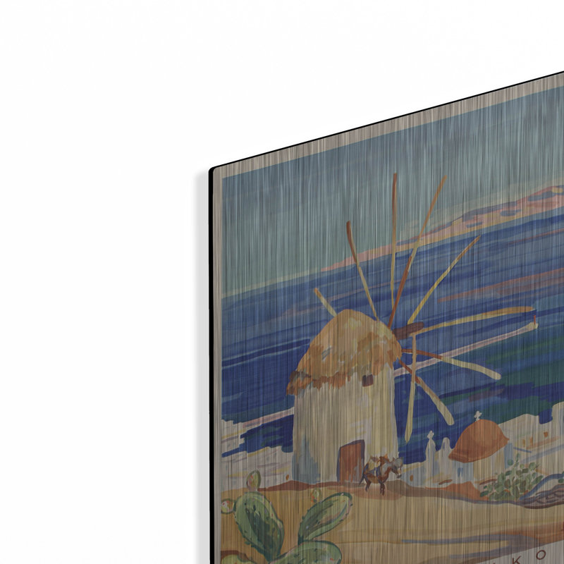 «Mykonos Grèce» par Vintage Posters, art mural en métal, 24 po x 36 po, H 16 po x l 12 po