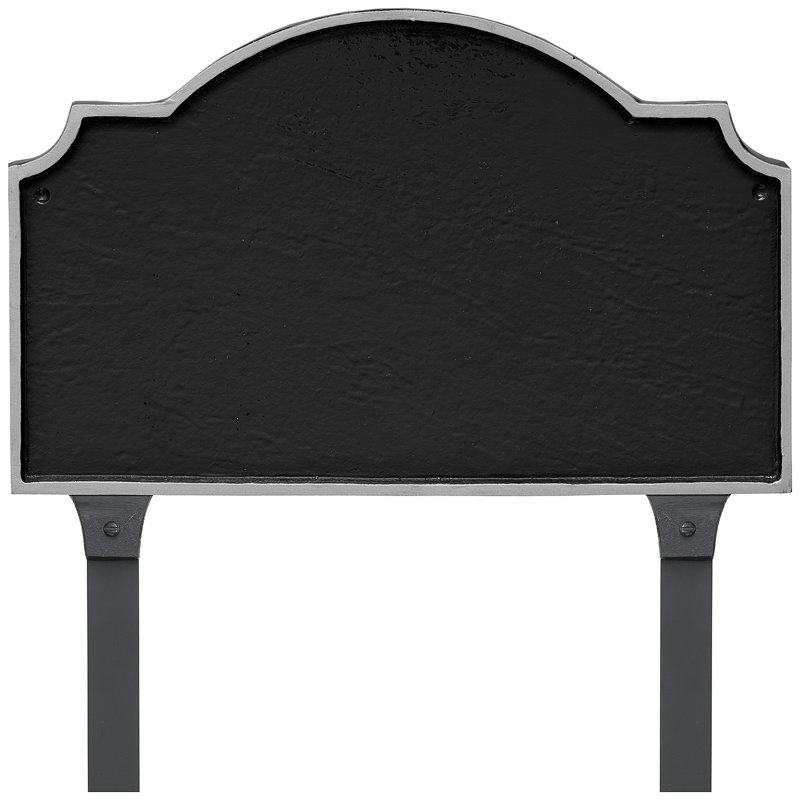 Vanderbilt 2-Line Lawn Address Sign, Black/Silver