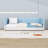 Twin Upholstered Floor Bed with Armrests-129345883