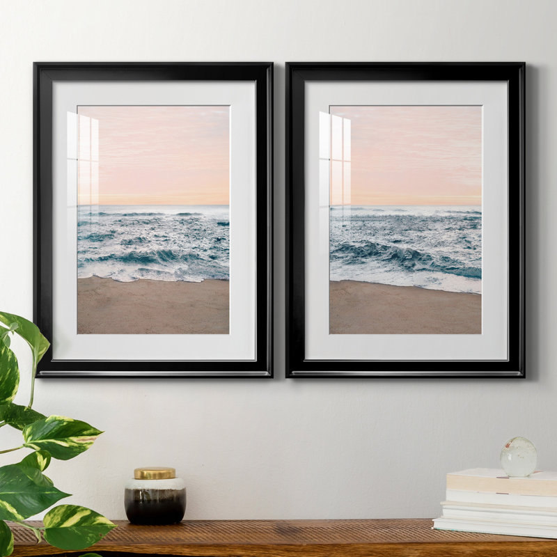 " Natalie Carpentieri " 2 - Pieces, Black Framed Paper, White, 30" H x 22" W x 1" D