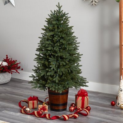 5' H Green Realistic Artificial Spruce Cashmere Christmas Tree with 200 LED Lights -  The Holiday AisleÂ®, 382B87AF63834E90804BC1FFC6759AF0