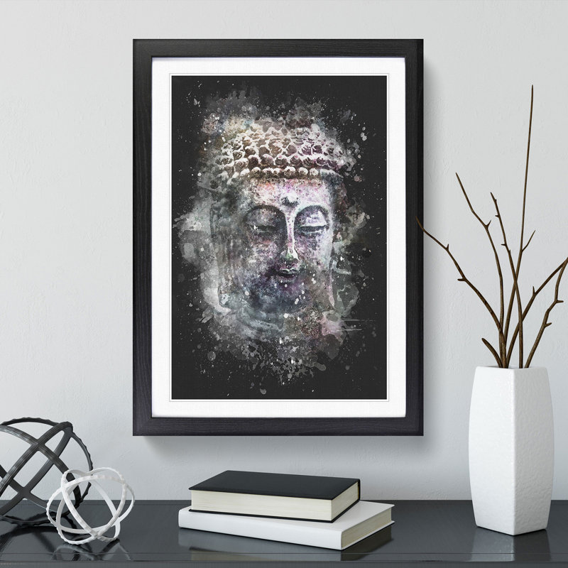 Peaceful Buddha - Picture Frame Graphic Art Print, Black Framed, 33cm H x 24cm W x 2cm D