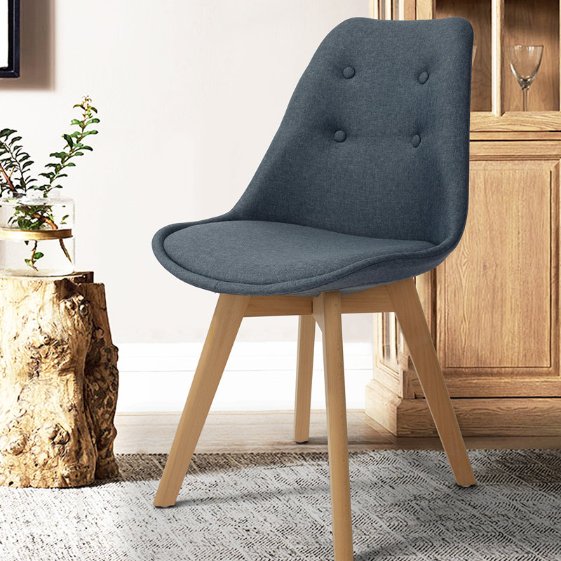 Stephen 50cm H Tufted Polyester Blend Upholstered Side Chair, Blue