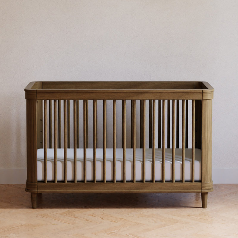 Marin with Cane 3-in-1 Convertible Crib, Natural/Walnut