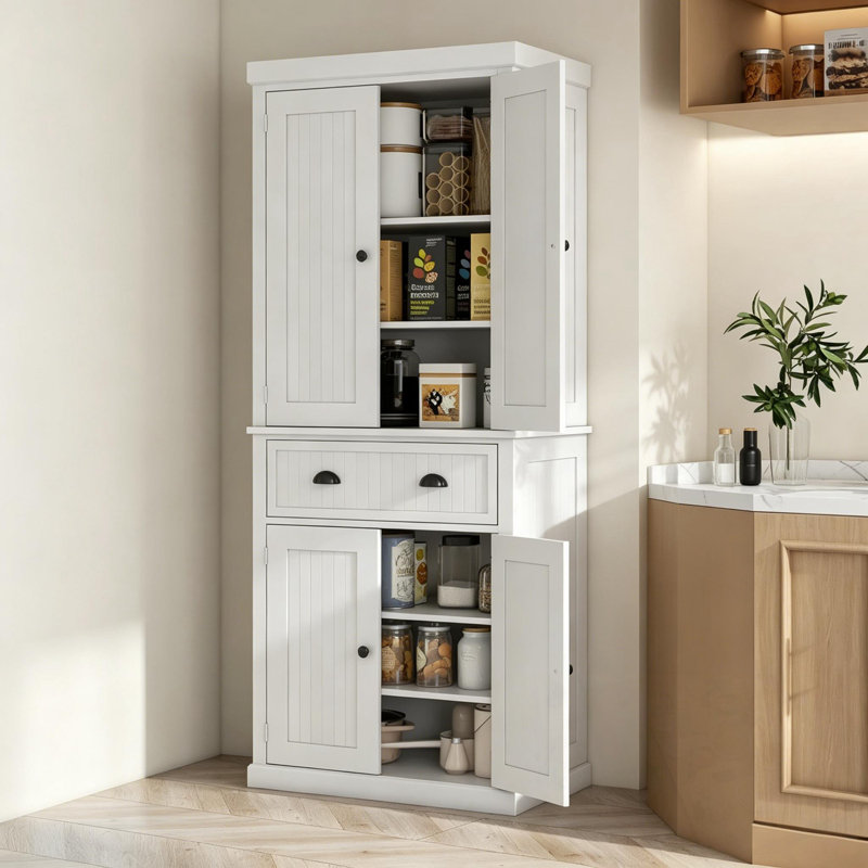 Freestanding Storage Cabine With Adjustable Shelves