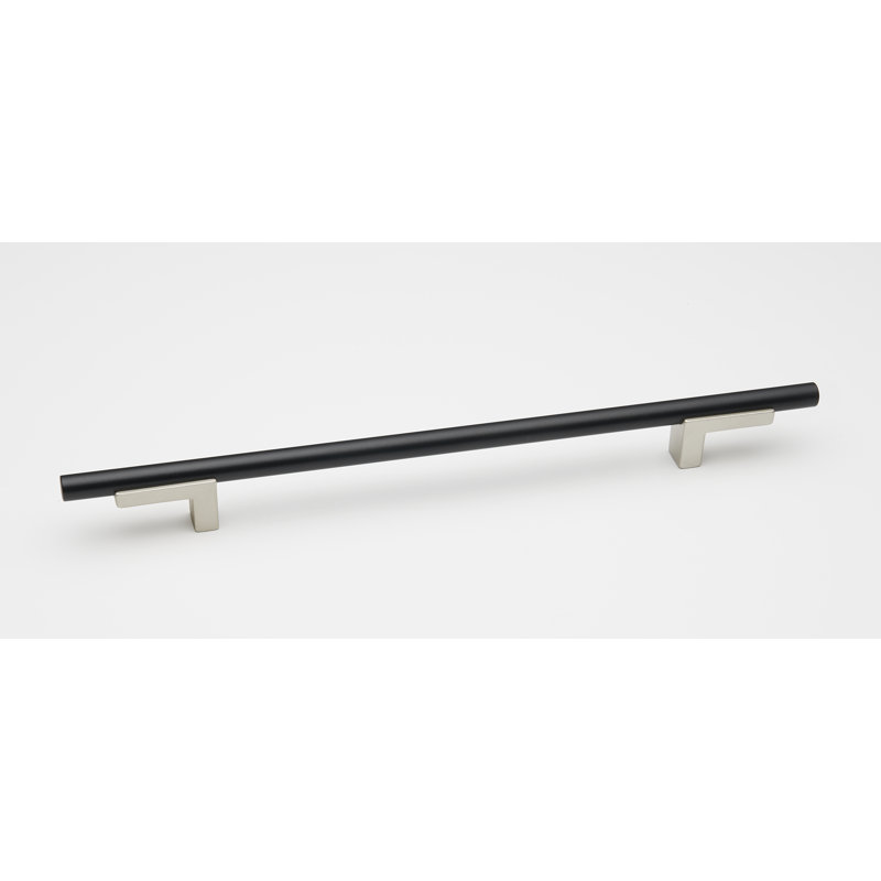 Poignée lisse Vita Bella, Nickel mat / noir mat, 12"