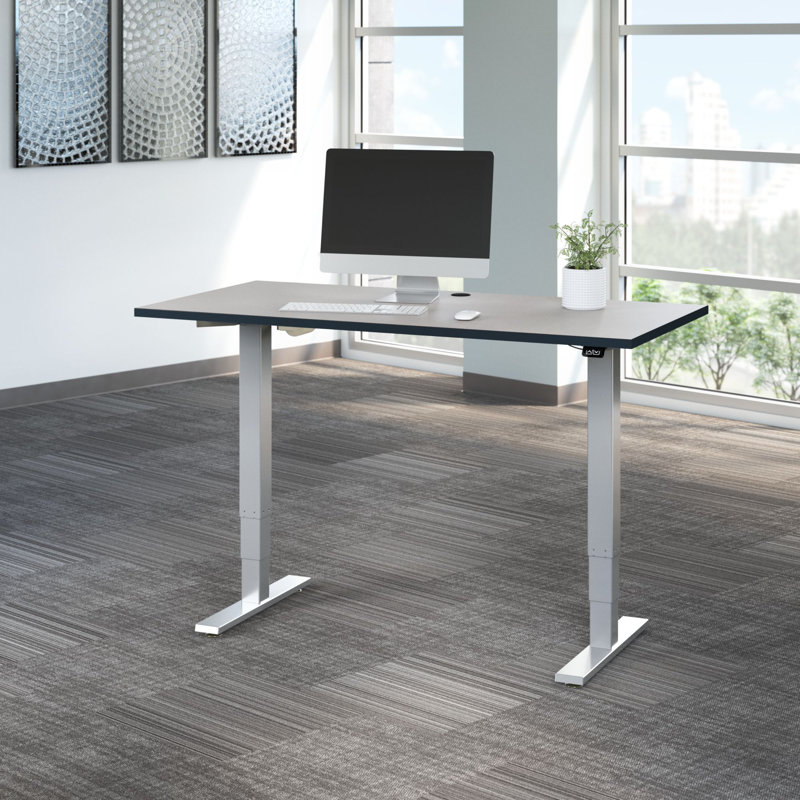 Height Adjustable Standing Desk, 59.45" W x 29.37" " D, White Spectrum