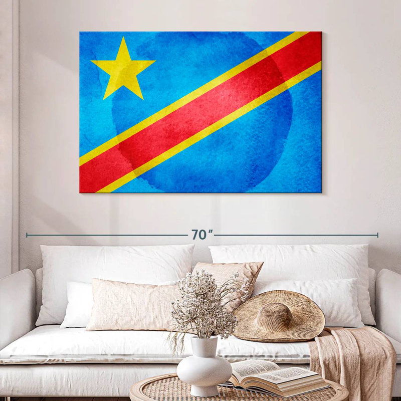 Borges Washed Congo Flag, 32" H x 48" W
