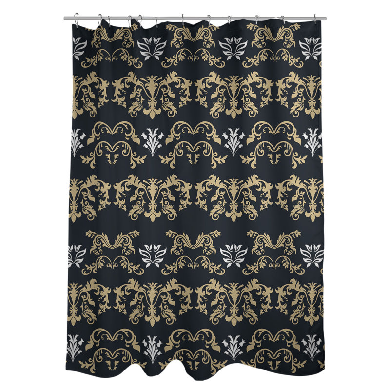 Rideau de douche New Orleans Football Baroque, Noir/brun/blanc