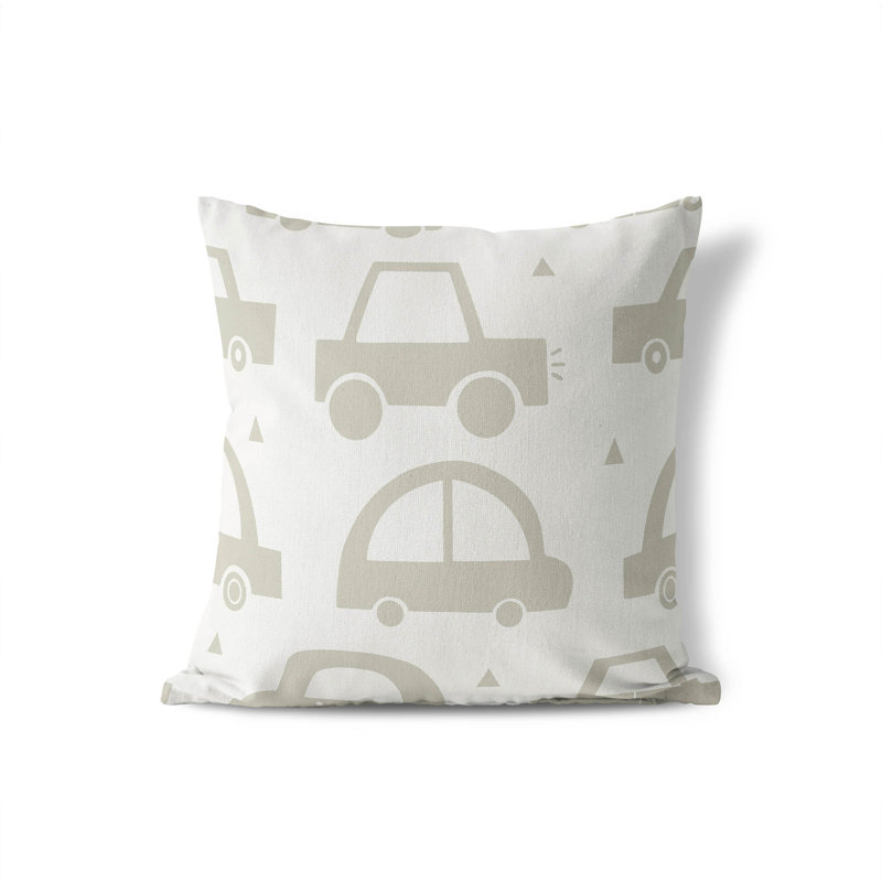 Coussin Driveway, Ivoire/gris anthracite, H 26 po x l 26 po