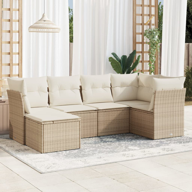 Vidaxl Garden Sofa Set Beige, Cream White