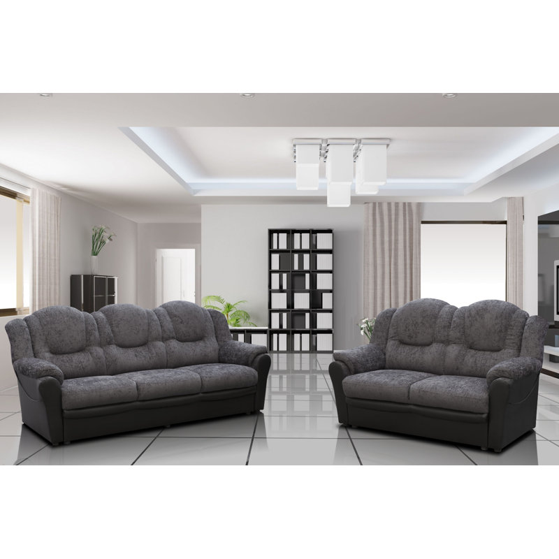 Colin 2 - Piece Living Room Set, Black/Grey