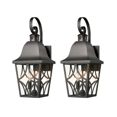 Outdoor Wall Light Fixtures, Waterproof Exterior Wall Sconce Porch Lights, Matte Black Outdoor Wall Lantern With Clear Glass, Outside Wall Mount Lighting For House, Garage, Front Door
