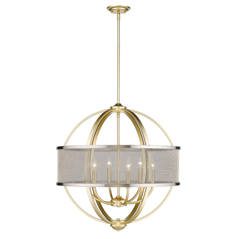 Lustre globe à 6 lumières Petitt, Or olympique, Étain