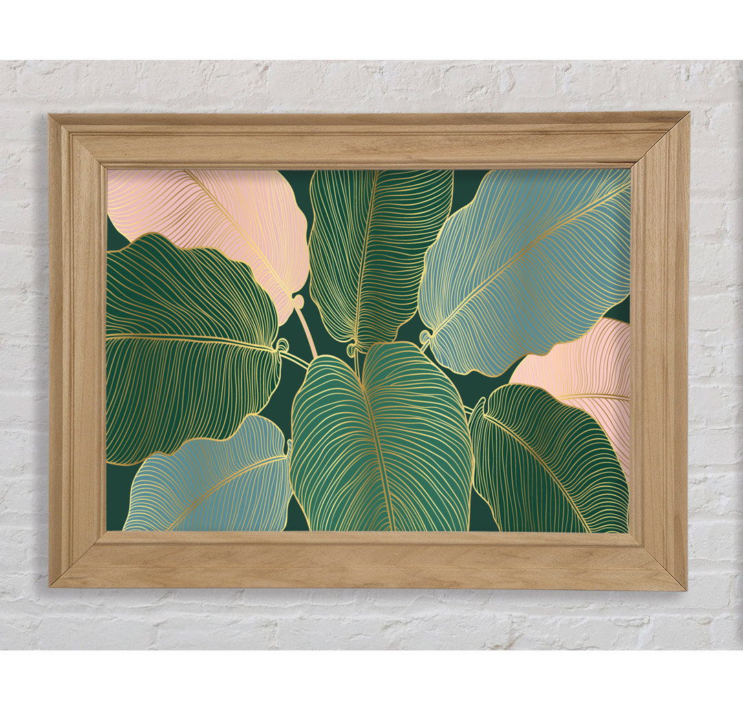 Palm Leaf Gold Lines - Druck