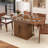 Fluted Extendable Dining Room Table For 4-6, 47-65 Inch Rectangle Kitchen Dining Table With Sliding Door, Storage-1884457046