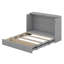 Grand lit escamotable mural avec tiroir et prises et ports USB, structure de poulie-103528689