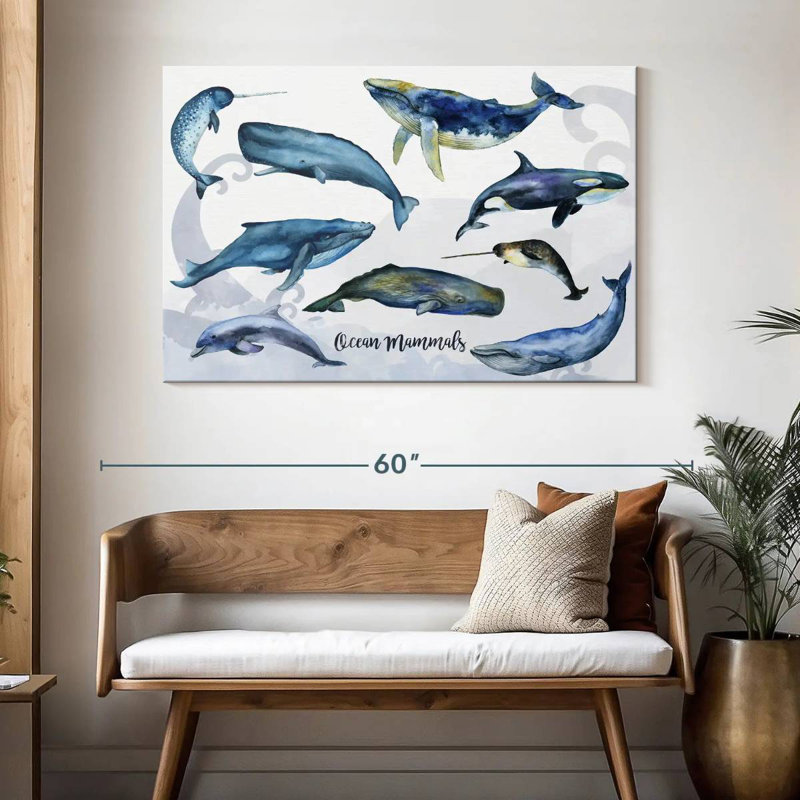 Brampt Ocean Mammals Chart, 32" H x 48" W