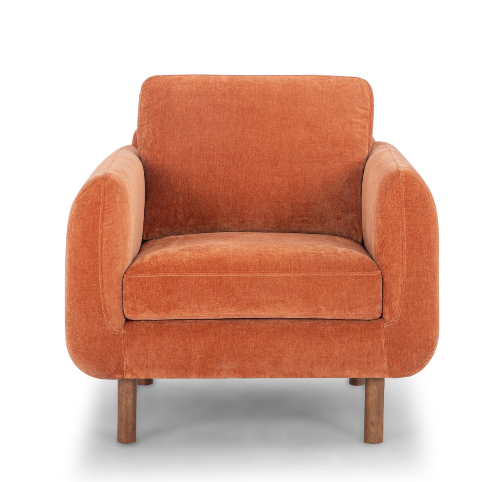 Leno Upholstered Armchair, Rust Performance Chenille