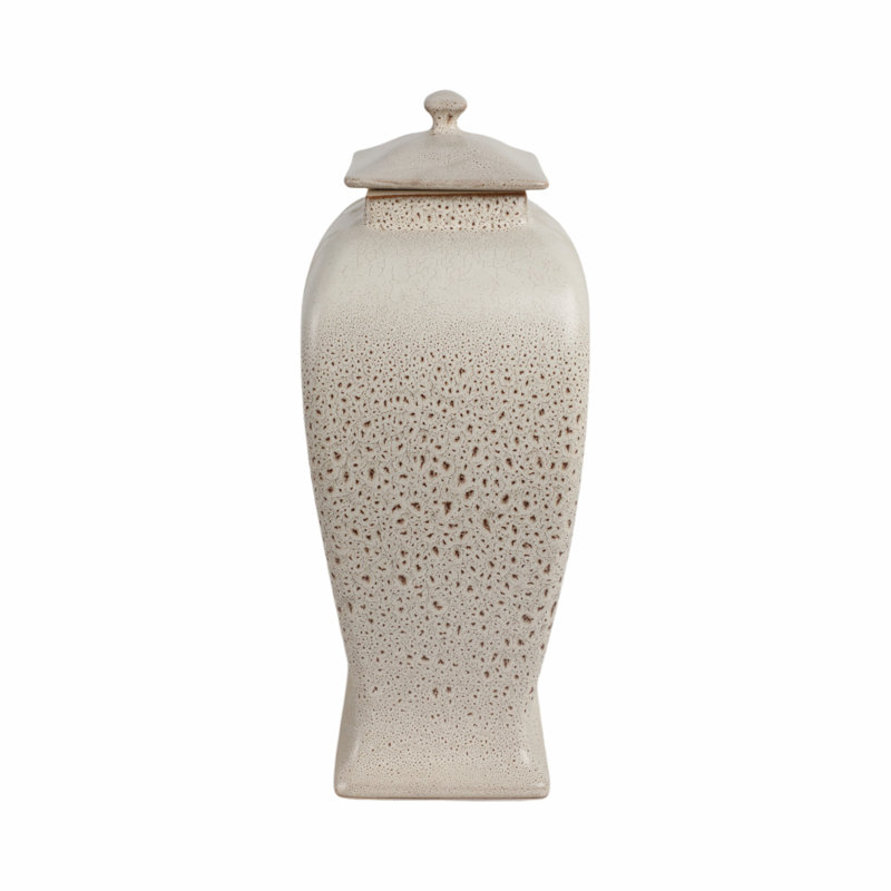 Townsend Handmade Stoneware Jar, 20" H x 8" W x 12" D, Beige