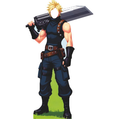 SS11257 Épée Buster Mako Soldier VII fantaisie en carton découpé debout