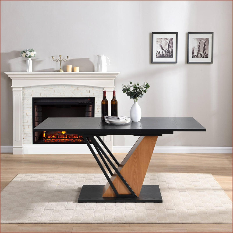 Table basse géométrique moderne peu encombrante avec structure en métal robuste et plateau en panneau de fibres à densité moyenne facile à nettoyer
