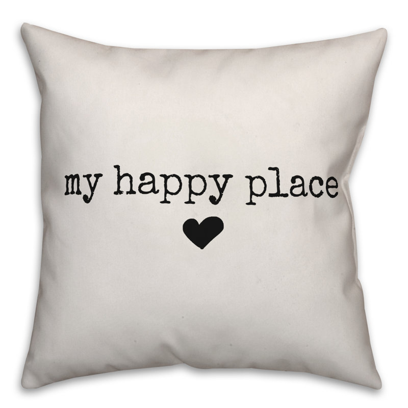 Outdoor Throw Pillow, Off White/Black, 18" x 18"