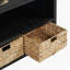 Console vintage en bois avec console et 3 paniers en jacinthe d'eau-109212255