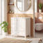 Meuble-lavabo de 30 po avec trois tiroirs et une structure en bois massif-1014308849