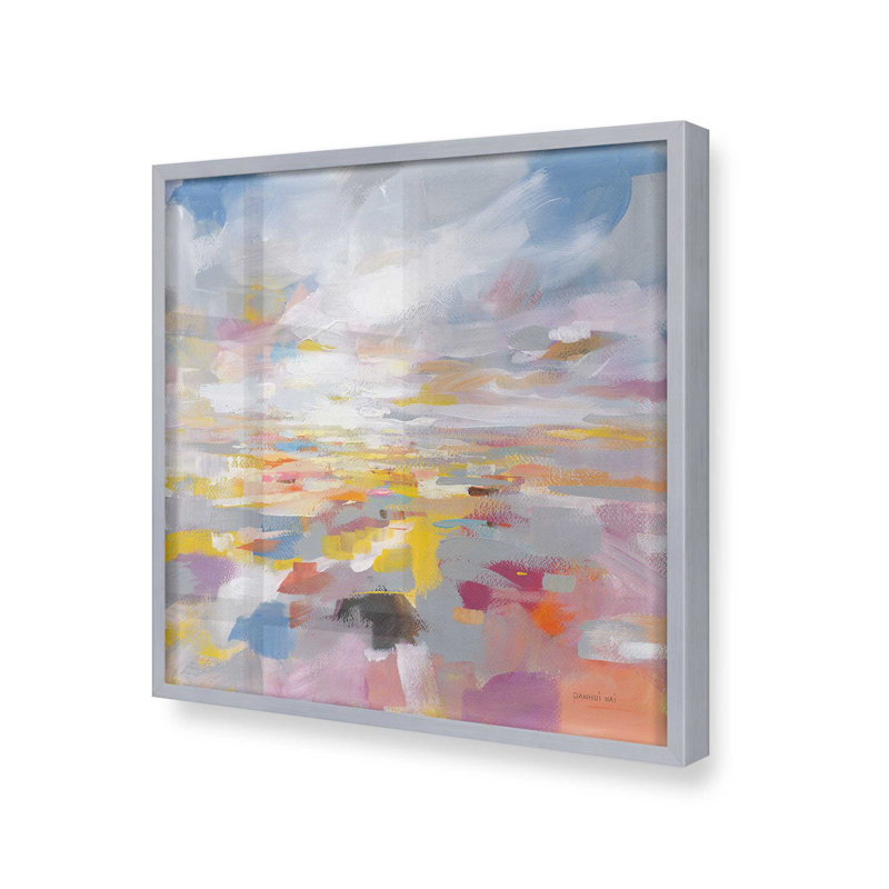 «Dreamy Evening», reproduction sur toile abstraite, H 13,75 po x l 13,75 po, Argent argent