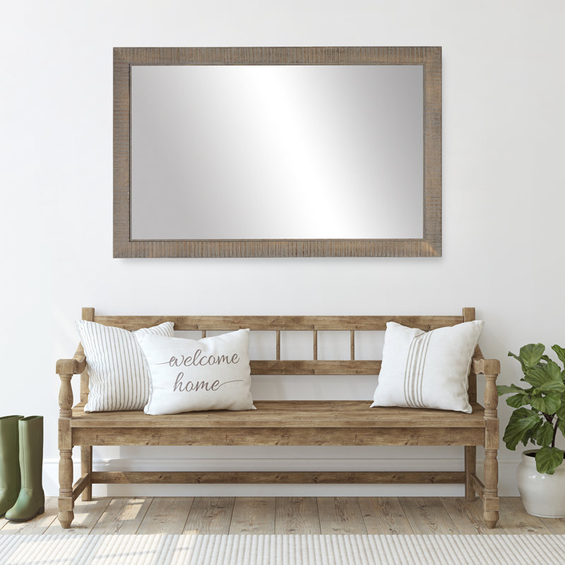 Corvallis Wood Framed Wall Mirror with Safety Backing Ideal for Bathroom Mirror & Vanity Mirror, 28" x 36"