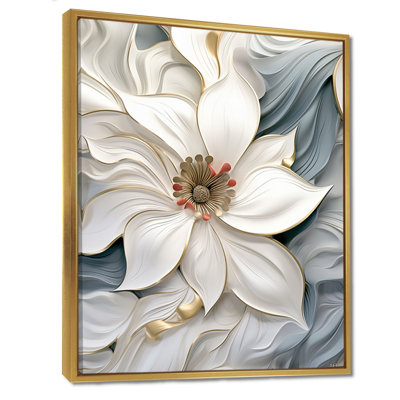 Fleur blanche de pureté céleste - art mural floral moderne, salon
