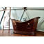 67" Hammered Copper Double Slipper Bathtub With Rings-99023269