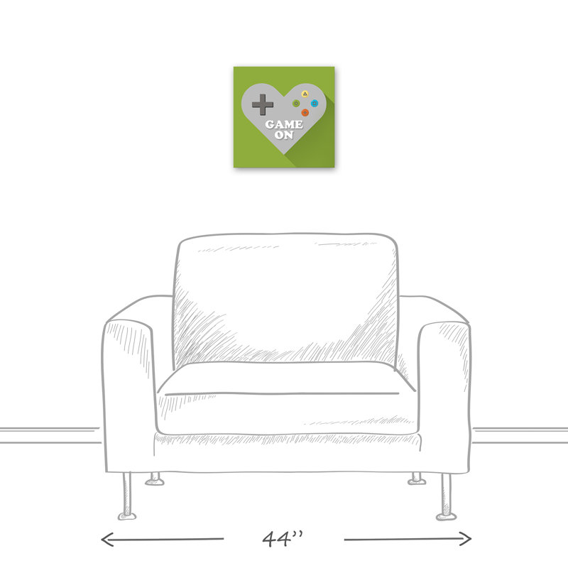 « game on cardiaque controller », art sur toile Arlyn, H 12 po x l 12 po x P 1,25 po