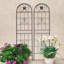 4 Pack Metal Garden Trellis 71" X 19.7" Rustproof Trellis For Climbing Plants Outdoor Flower Support Black