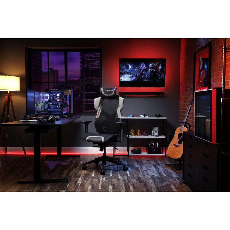 RESPAWN FLEXX Mesh Gaming Chair With Lumbar Support, Ergonomic Gaming Chair with Recline/Tilt Tension Controls, Adjustable Arms, 300lb Max Weight With Wheels for Computer/Desk/Office