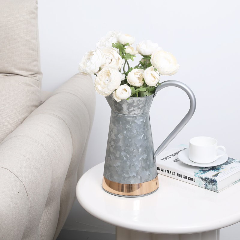 Vase de table en métal 12,79 "argent / cuivre Deantrei
