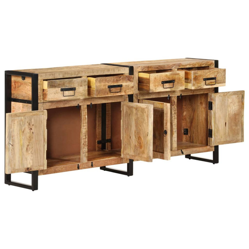 Romford 172cm Solid Wood Sideboard, Natural/Black