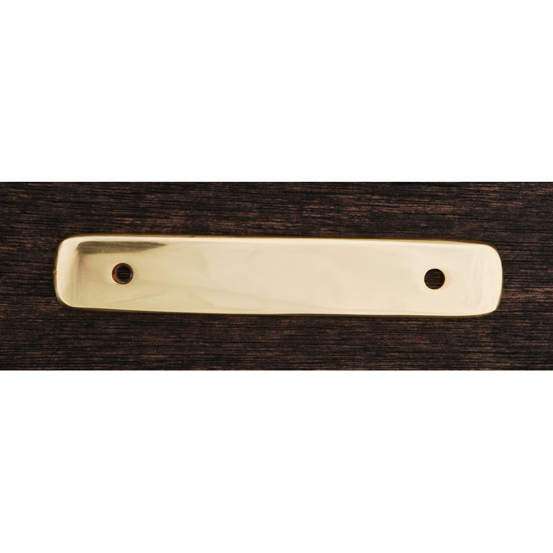 3" Centre to Centre Distressed Rectangular Pull Backplate BP Series, Polished Brass