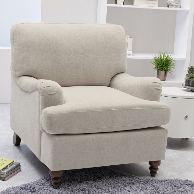 Fauteuil Candor en avoine de mer beige clair - confort et élégance intemporels pour votre maison, Beige clair