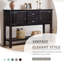 Console 46 po en bois massif avec 2 tiroirs-1987266519