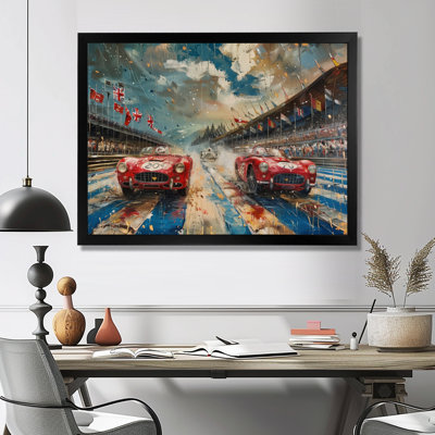 American Flag Colour Of Vintage Muscle Race V - Race Tracks Wall Decor