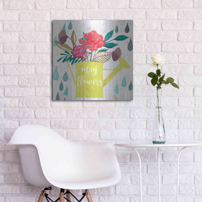 Ivy Bronx 'April Showers and May Flowers II' by Studio W, Metal Wall Art, 24""x24 -  A843CAD287674D9DB8612C7F7300737E