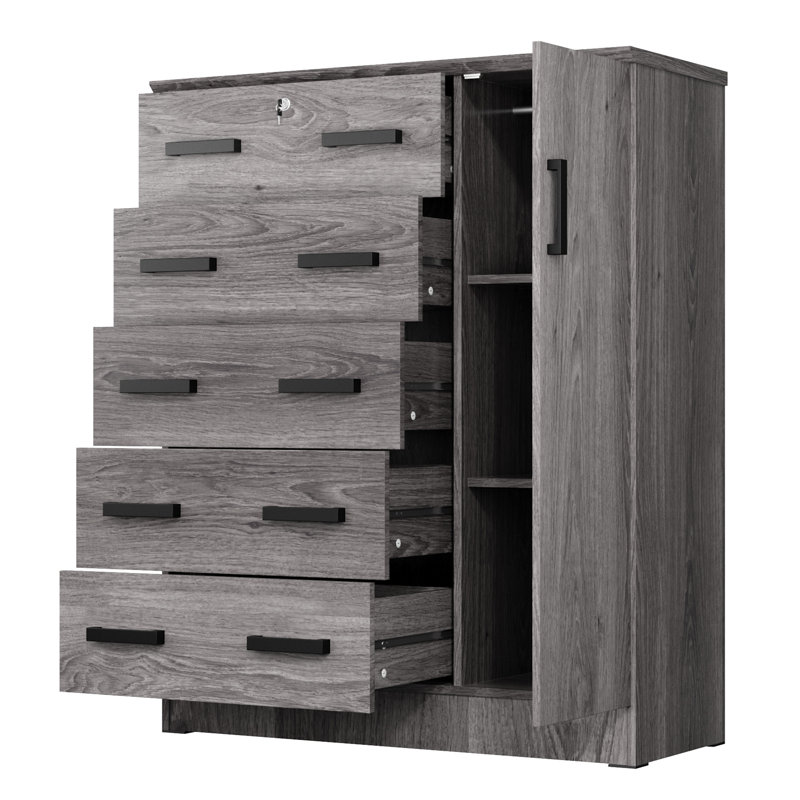 Commode combinée de 56 po de hauteur Odesser, Gris