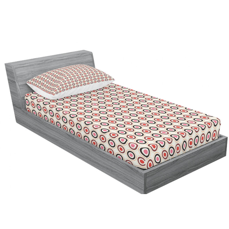 Microfiber Sheet Set, Twin XL Sheet Set with Fitted Sheet, Red/Black/White, Polka Dots